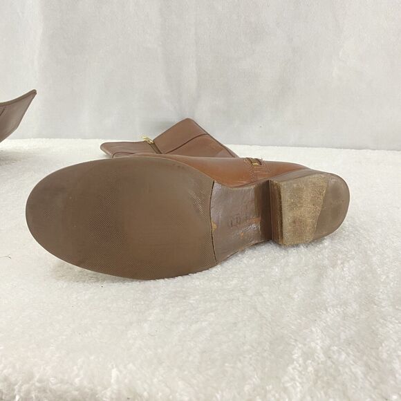 $495 TORY BURCH Nadine BROWN LEATHER Horse Bit Equestrian BOOTS Size 11 #5207 - Picture 10 of 16